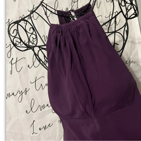 Signature by Sangria 100% Silk Sz6 Dress Burgundy Pull On Sheer Lined Silhouette - Picture 6 of 10